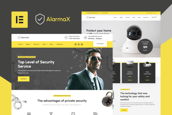 Alarmax - Security Services & Alarm Installation Elementor Pro Template Kit