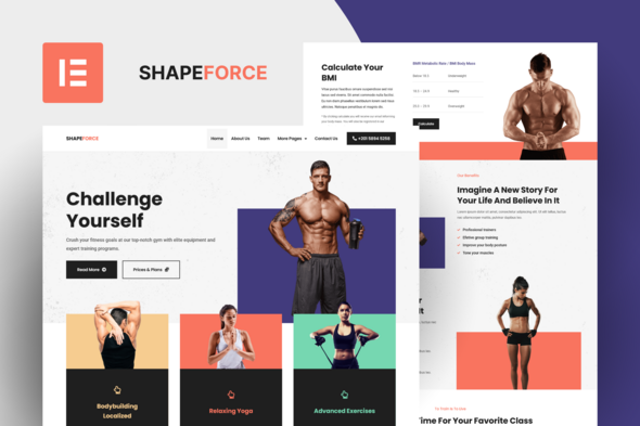 Shape Force - Fitness & Gym Elementor Pro Template Kit