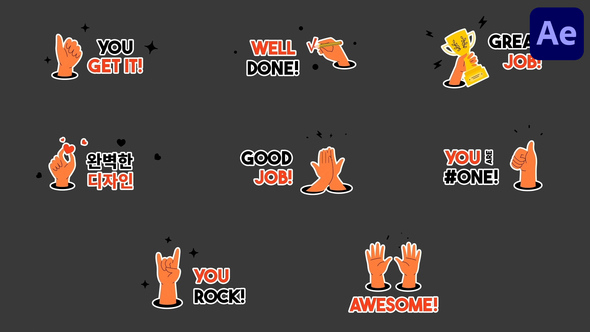 Hands Typography Titles for After Effects Titles template preview