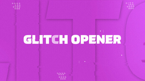 Glitch Opener Video Displays template preview