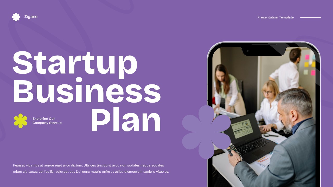 Purple Yellow Modern Startup Business Plan GSL Presentation ...
