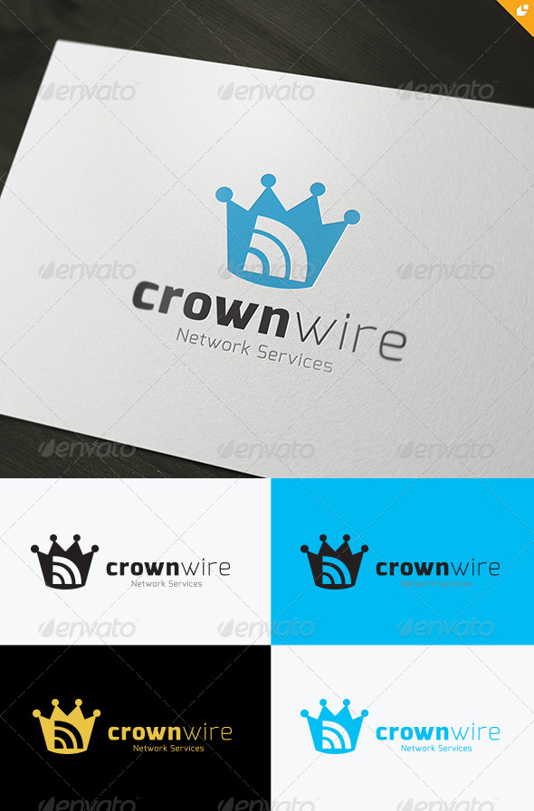 Crown Wire Logo - Vector Abstract