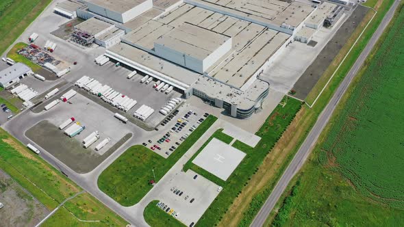 Factory industrial zone. Aerial view of industrial zone alt