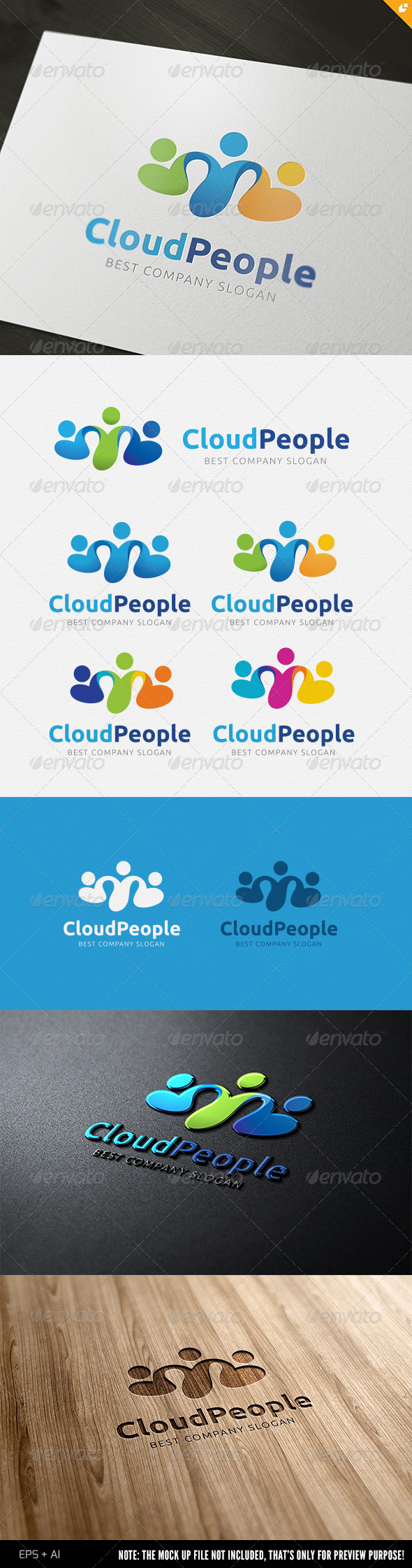 Cloud People Logo - 3d Abstract