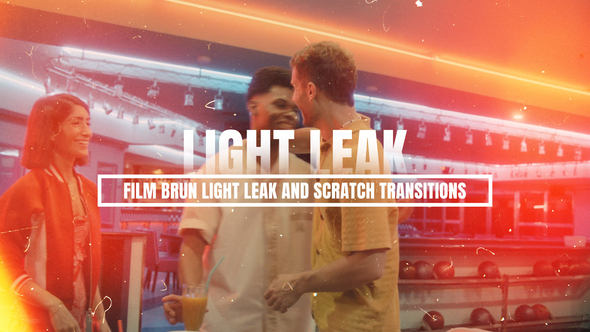Film Burn Light Leak And Scratch Transitions Elements template preview