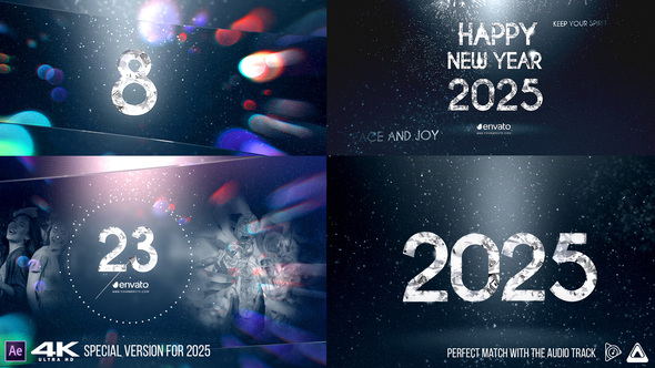 New Year Diamond Countdown v2 4K Openers template preview