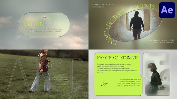 Cloudy Glass Slideshow for After Effects Openers template preview