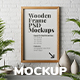 Wooden Frame Poster Mockup Set with 4 Size Variant