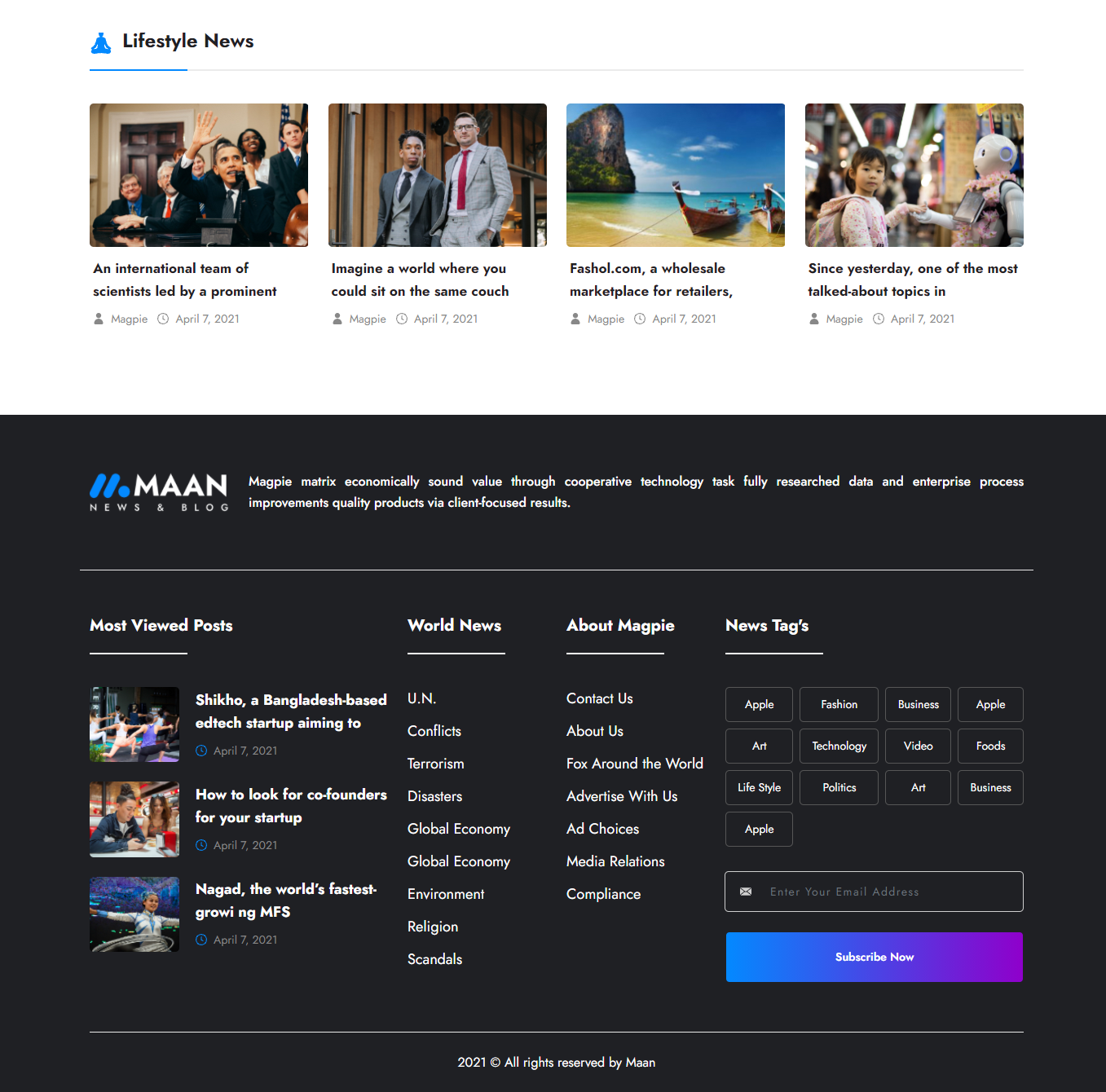 Maan News- Laravel Magazine Blog & News PHP Script by Acnoo | CodeCanyon