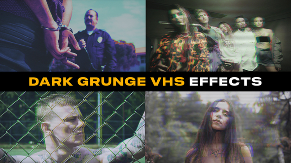 Dark Grunge VHS Effects | After Effects Elements template preview