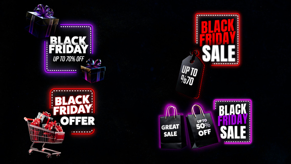 Black Friday Sale Lower Thirds Titles template preview