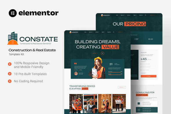 Constate - Construction & Real Estate Elementor Template Kit