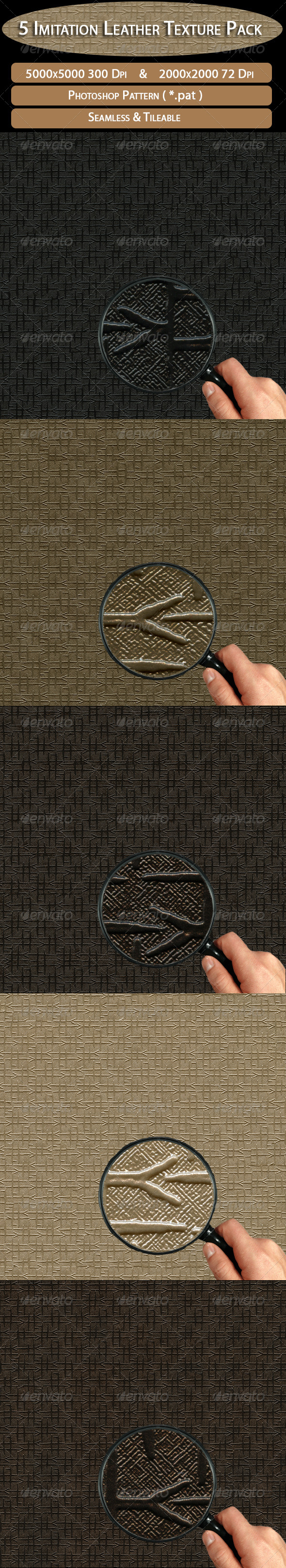 5 Imitation Leather Texture Pack - Fabric Textures