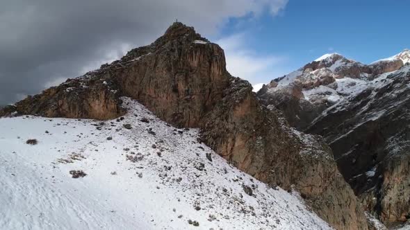 Mountaineer On A Mountain Peak alt