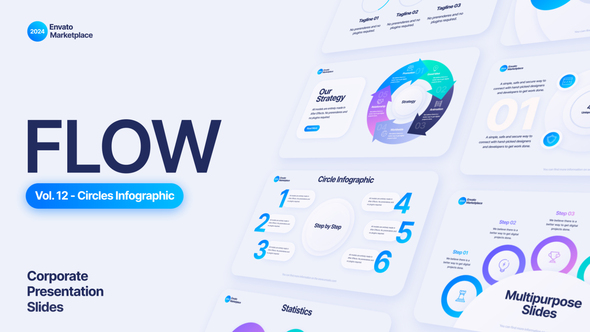 Flow - Circles Infographic Scenes Pack Video Displays template preview