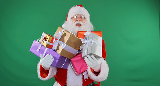 Santa Claus on Green background