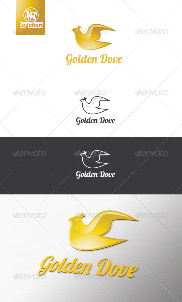 Golden Dove logo Template - Animals Logo Templates