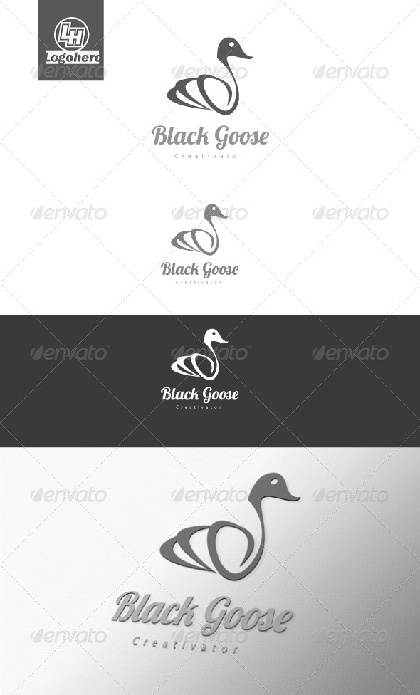 Black Goose Logo Template - Animals Logo Templates