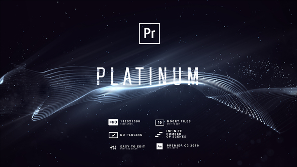 Platinum Luxury Titles MOGRT Premiere Pro template preview