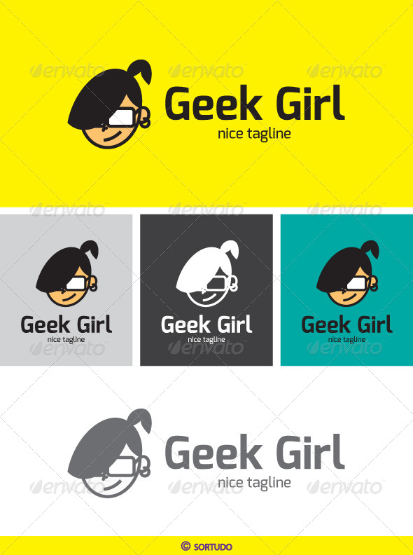 Geek Girl Logo Template - Humans Logo Templates