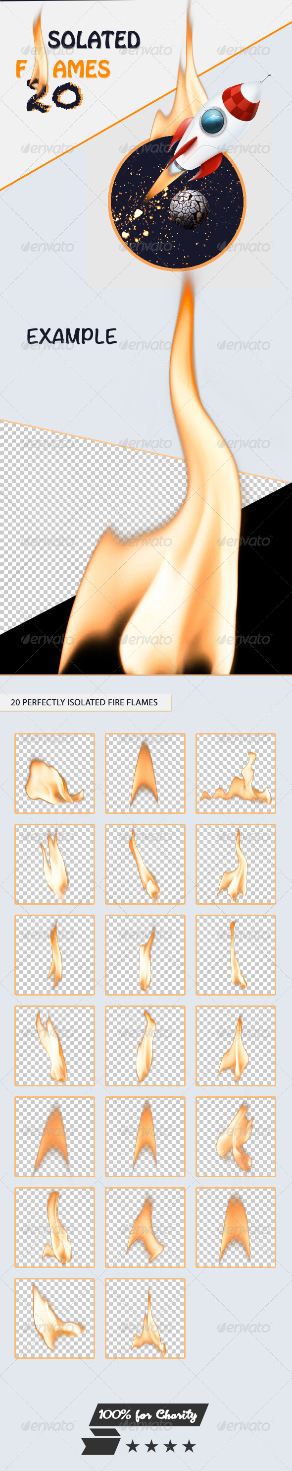 Isolated Fire Flames - Isolated Objects
