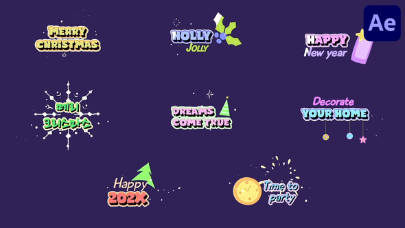 New Year Titles for After Effects Titles template preview