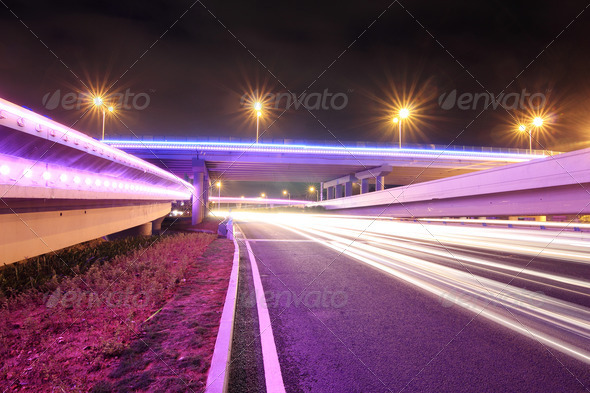 night view of the bridge - Stock Photo - Images
