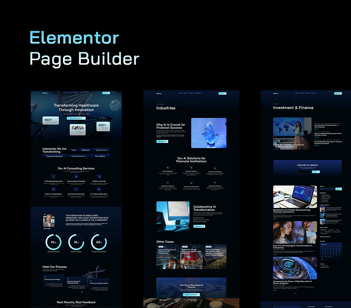 AiNexa – AI Agency Elementor Pro Template Kit by merkulove | ThemeForest