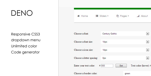 Deno - CSS3 Customize Responsive Dropdown Menu - CodeCanyon Item for Sale