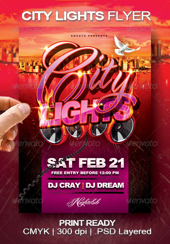 City Lights Flyer - Clubs & Parties Events