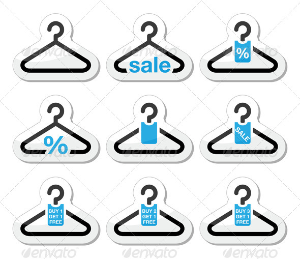 Sale, Hanger Icons Set - Concepts Business