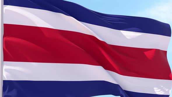 Costa Rica Flag Looping Background