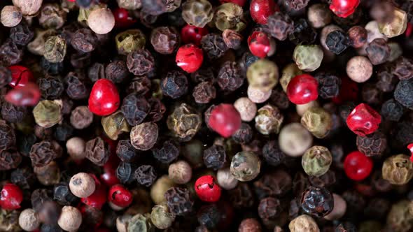 Super Slow Motion Shot of Falling Color Pepper at 1000Fps alt