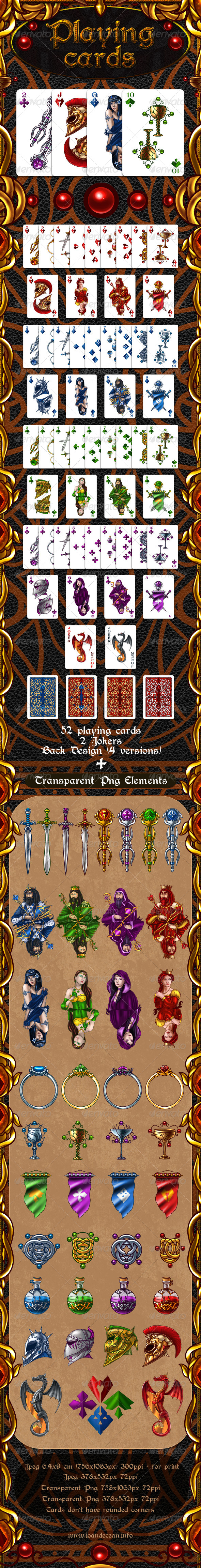 Full Deck of Fantasy Playing Cards - Sprites Game Assets