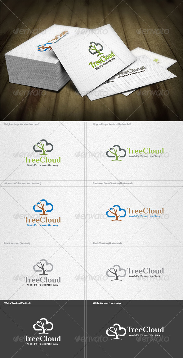 Tree Cloud Logo - Nature Logo Templates