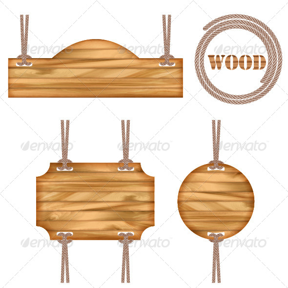 Wood Vector Frame Rope Design - Man-made Objects Objects