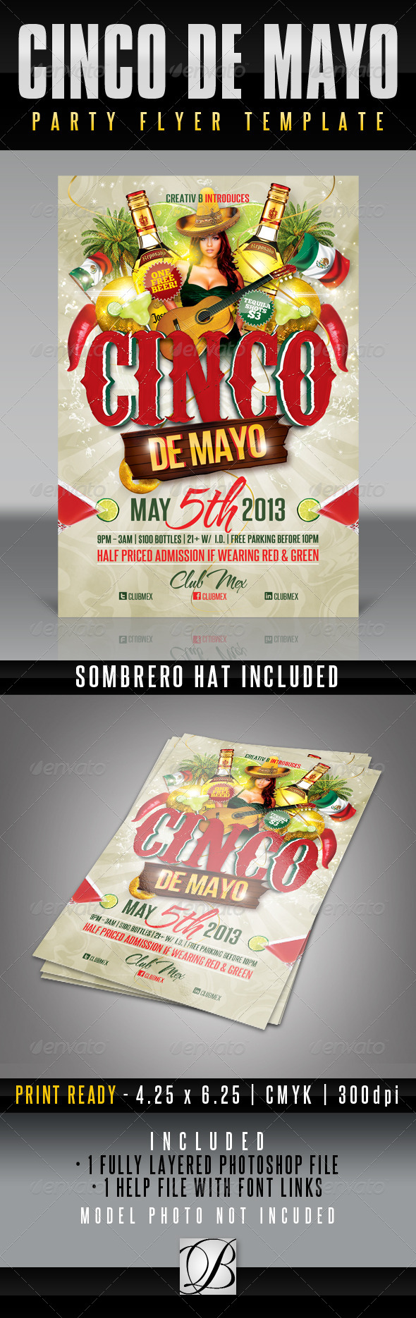 Cinco De Mayo Party Flyer Template - Clubs & Parties Events