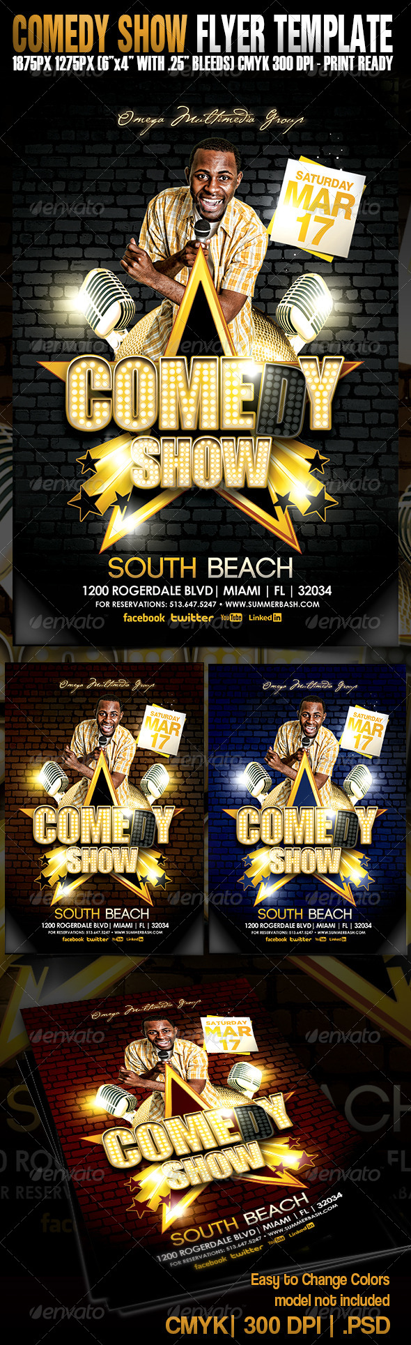 Comedy Show Flyer Template - Miscellaneous Events