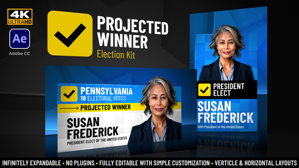 Projected Winner Election Kit Elements template preview