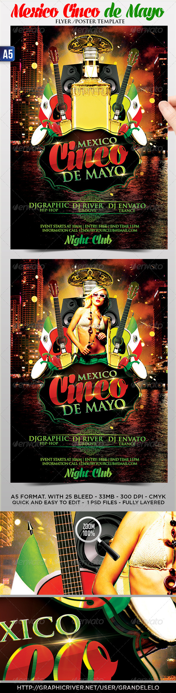 Cinco de Mayo Flyer Poster Template - Holidays Events