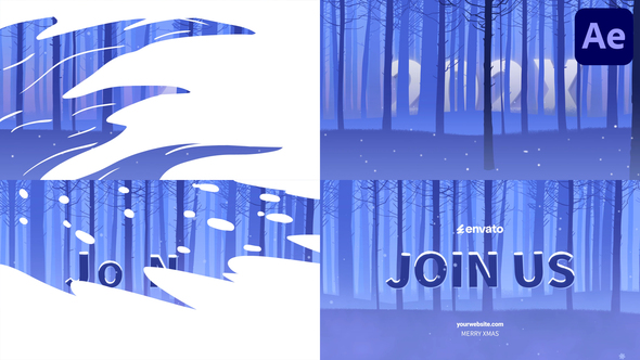 Winter Forest Logo Opener for After Effects Openers template preview