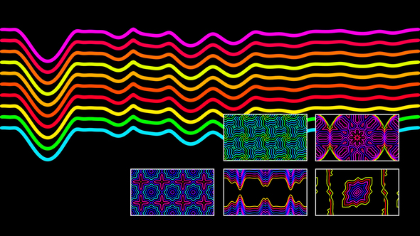 Audio Reactive Visualizer - Vibrant Kaleidoscopic Psychedelic Music Visuals Video Displays template preview