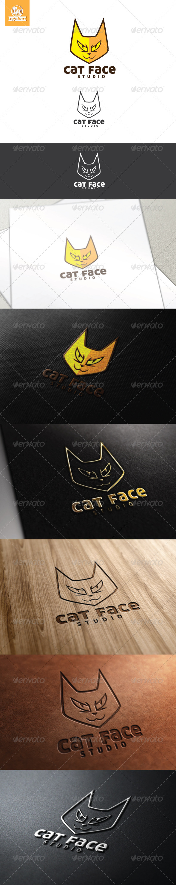 Cat Face Logo Template - Animals Logo Templates