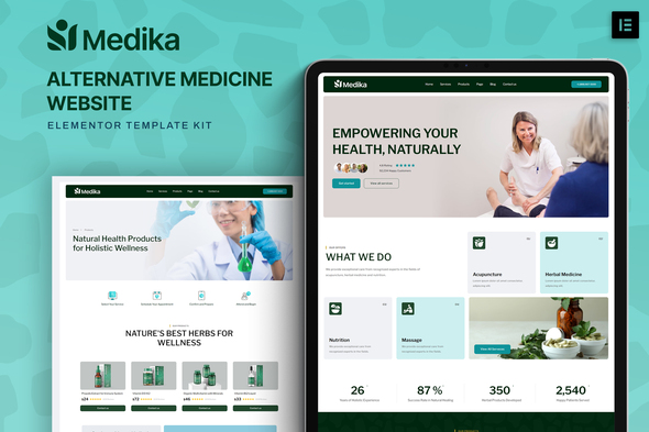 Medika - Alternative Medicine Website Elementor Template Kit