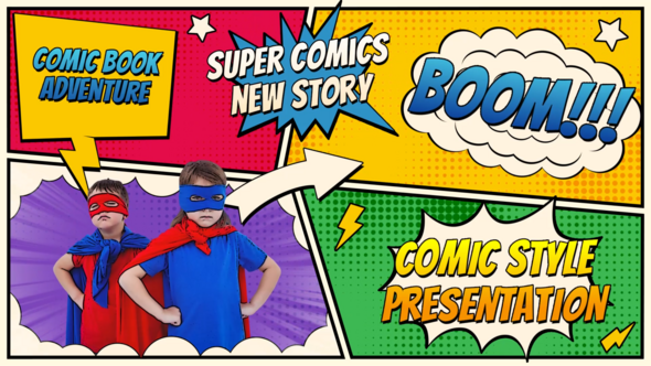 Comics Style Multiscreen Opener Openers template preview