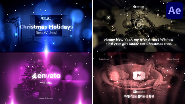 Christmas Wishes Typography for After Effects Titles template preview