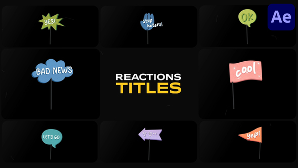 Reactions Titles | After Effects Titles template preview