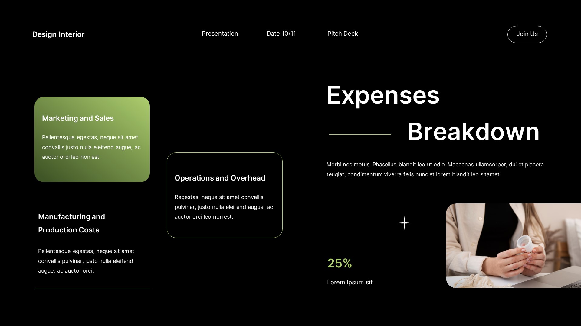 Black Green Gradient Modern Design Interior Pitch Deck Presentation ...