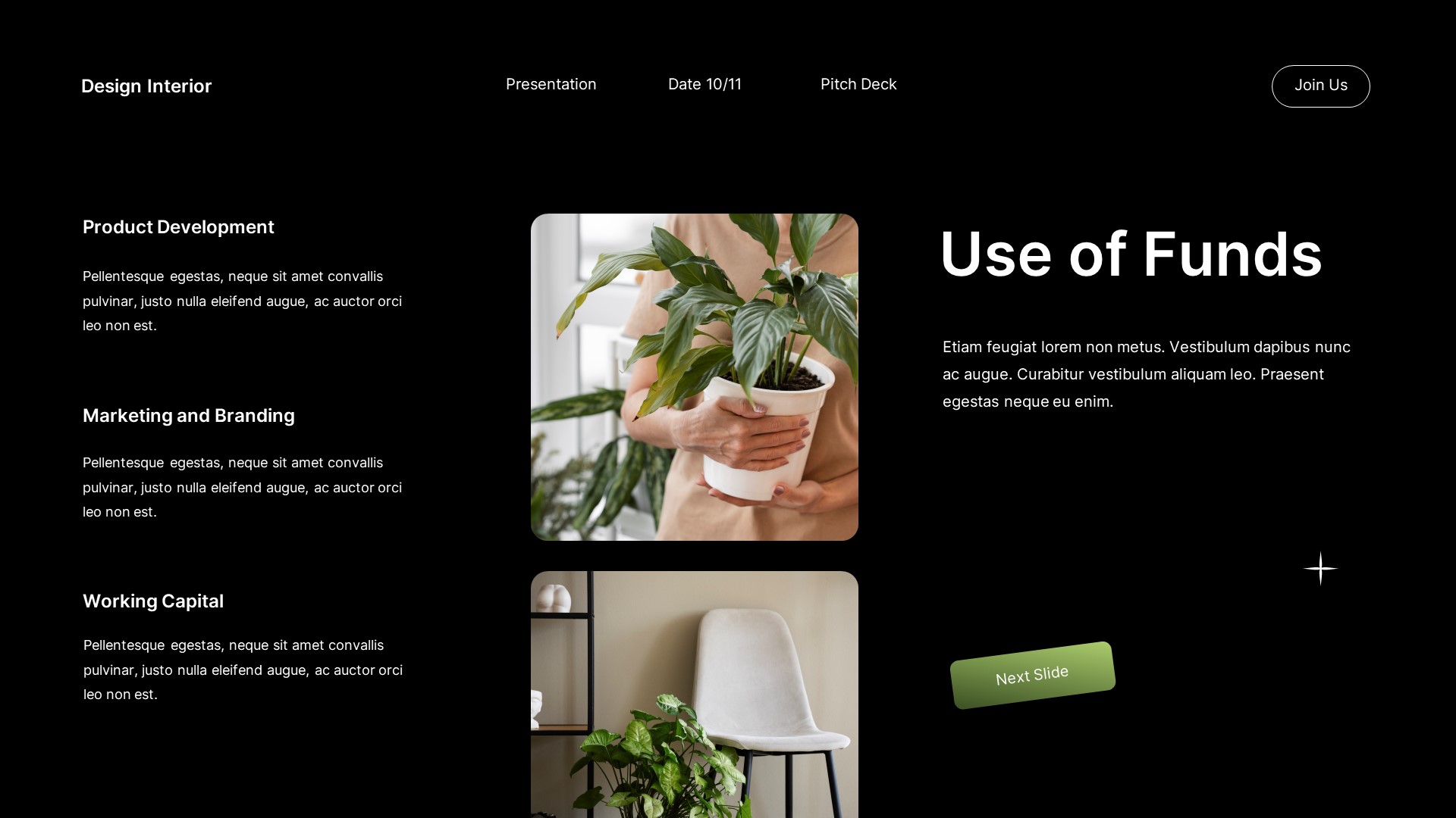 Black Green Gradient Modern Design Interior Pitch Deck Presentation ...