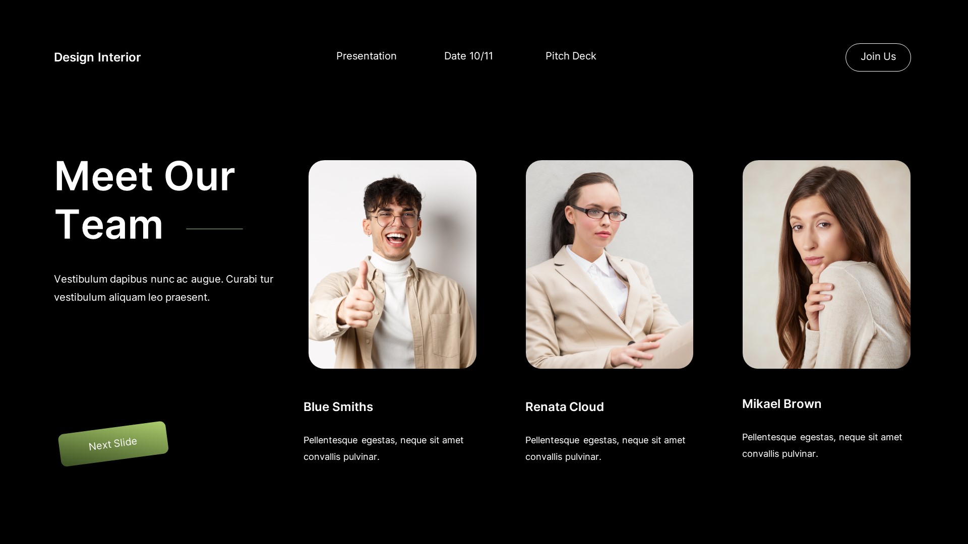 Black Green Gradient Modern Design Interior Pitch Deck Presentation ...